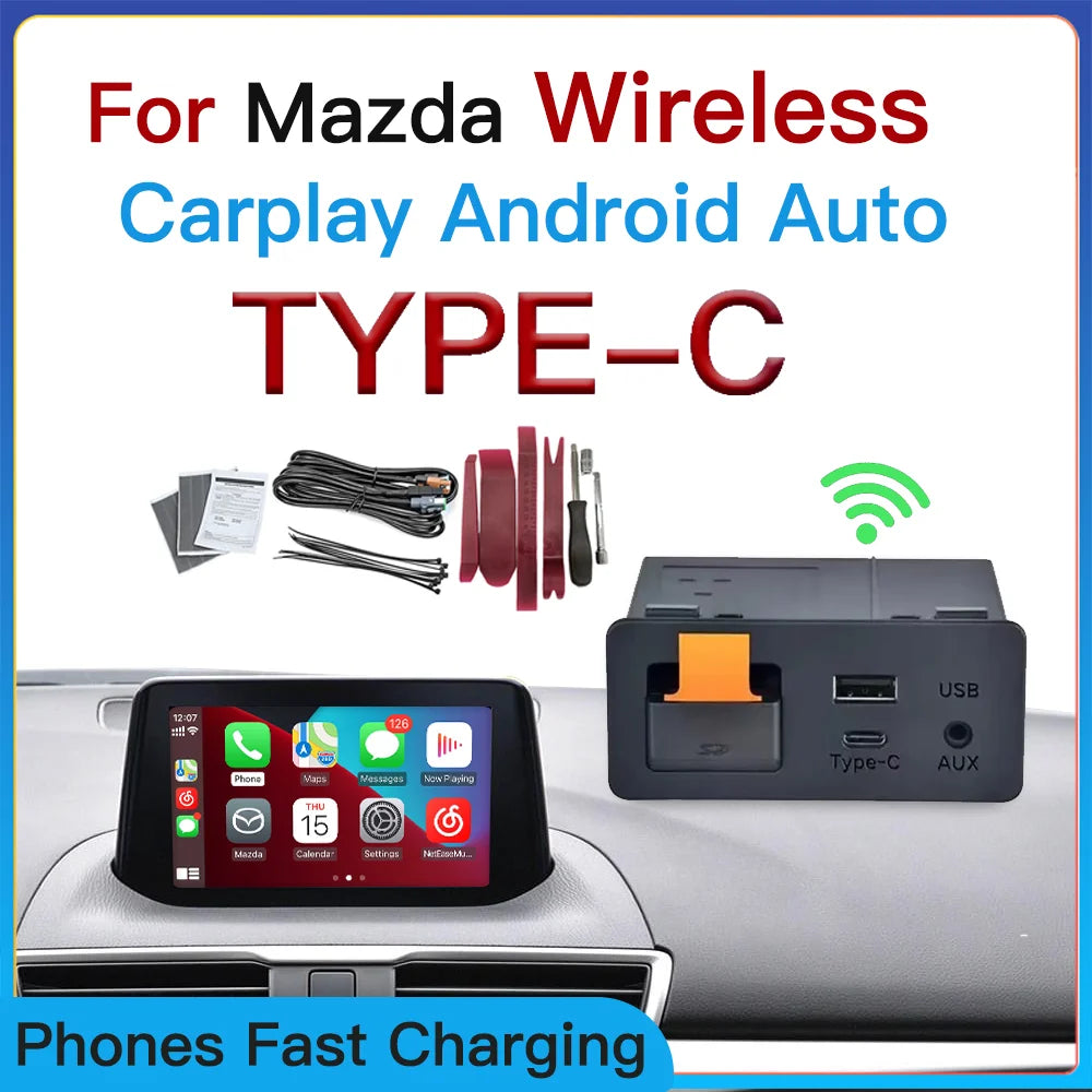 Wireless Type-C CarPlay Android Auto Adapter Mazda