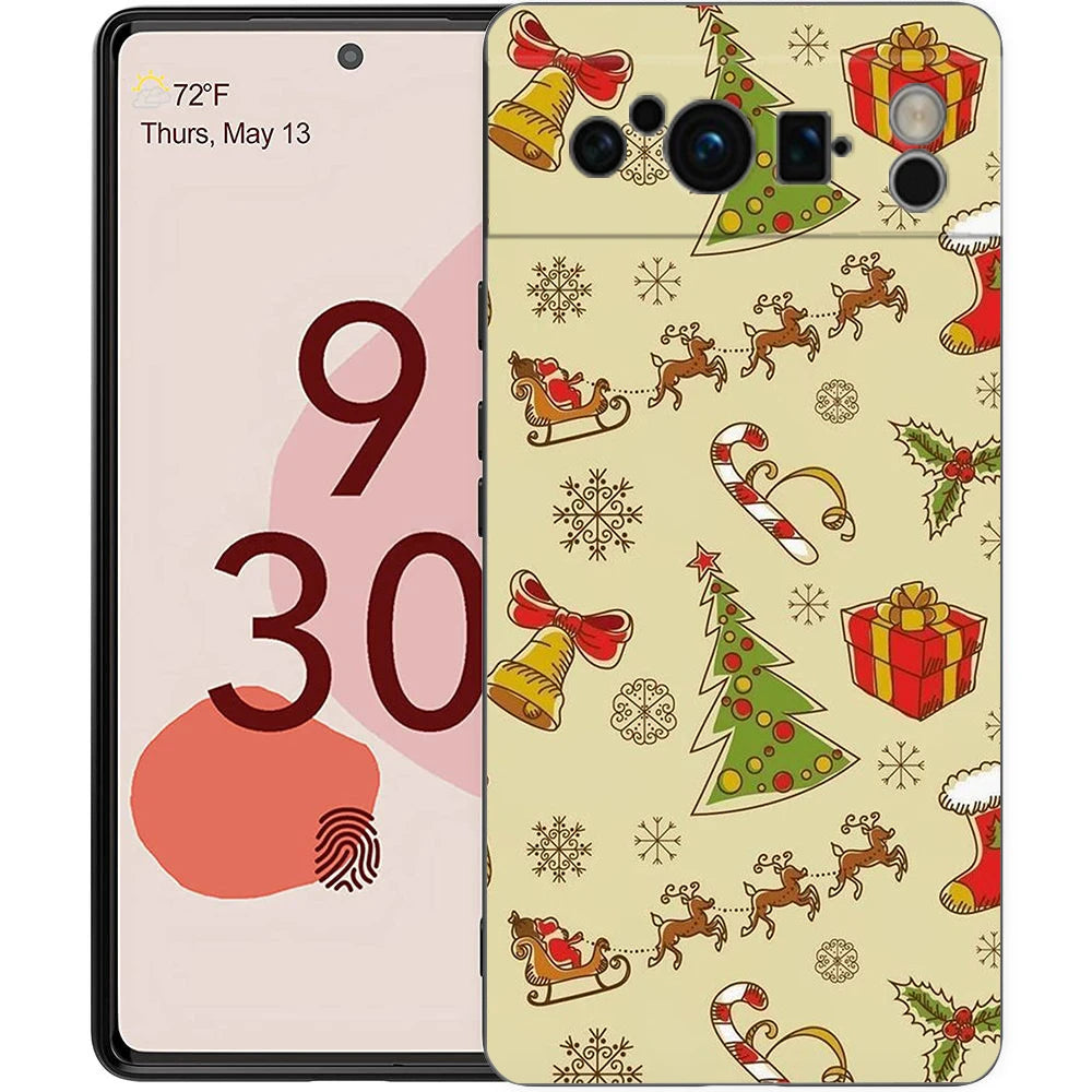 Pixel 9 8 Case TPU Cartoon Christmas Design Protective Case