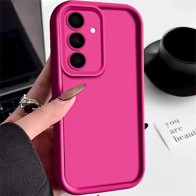 Candy Farbe Telefon Fall Für Samsung S25 S24 S23 S22 Ultra Plus S21 S24 FE A55 A34 A15 A35 A52 a53 A54 A16 5G Weiche Silikon Abdeckung