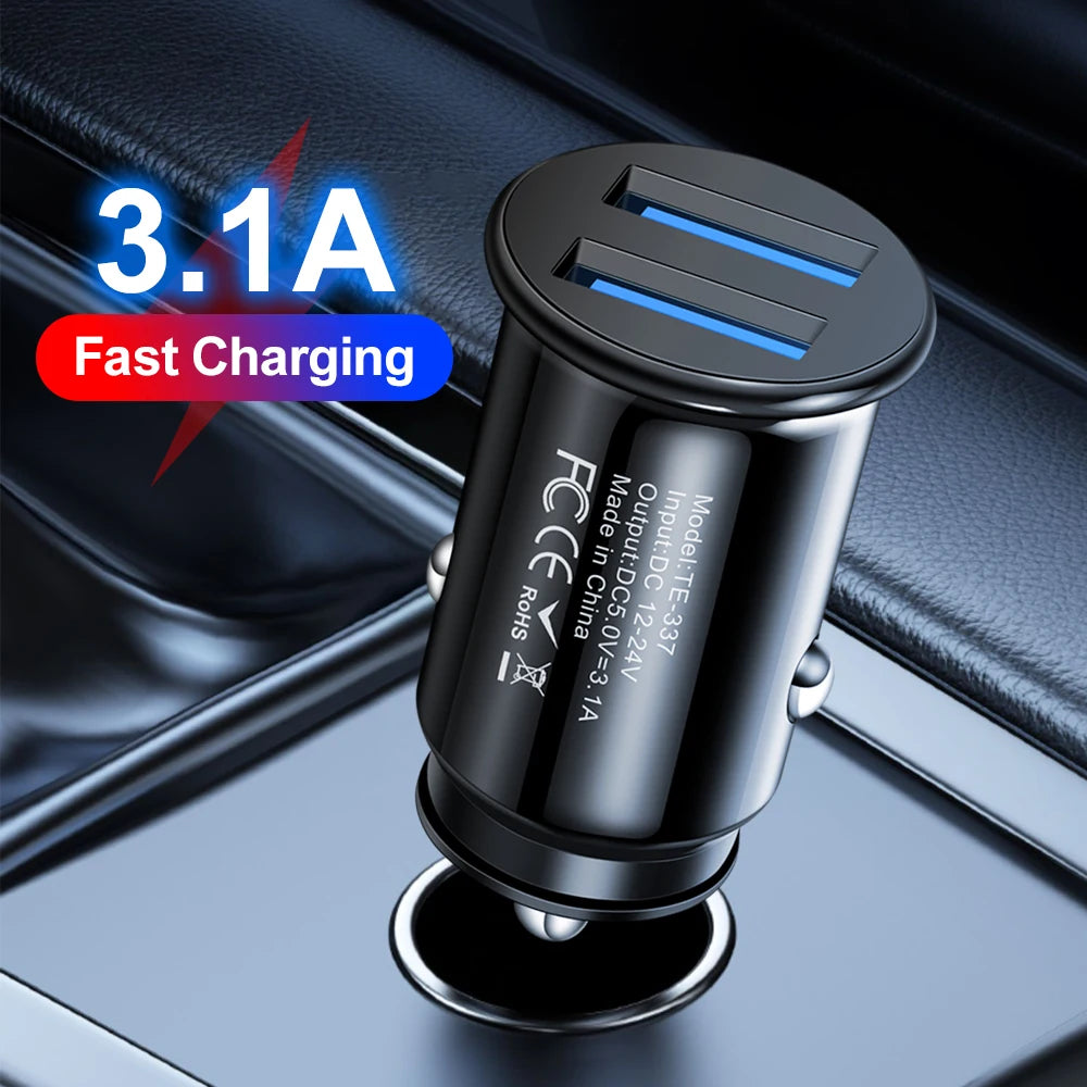 3,1 A Mini 2-Port USB Autoladegerät Typ C PD