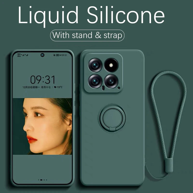Silikonhülle mit Ringhalter für Xiaomi Mi-Serie