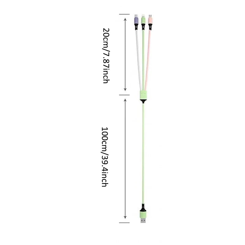 3-in-1 Ladekabel Typ C Micro iPhone Macarone