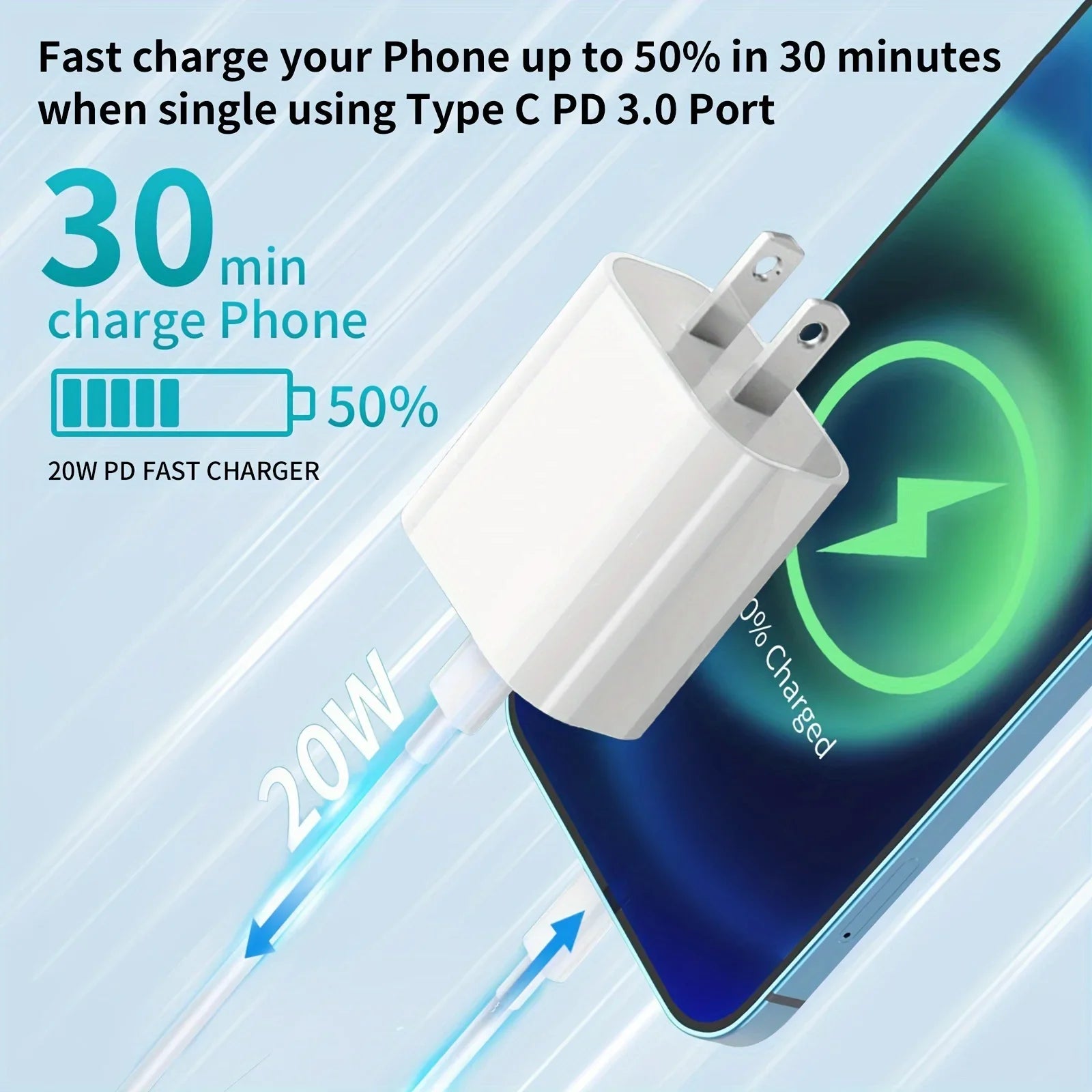 20W USB-C Schnellladegerät mit Kabel
