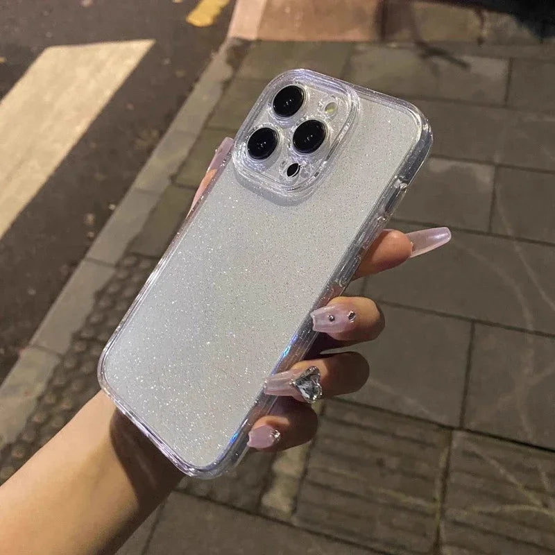 Glitzer Klare Silikonhülle iPhone 11-16