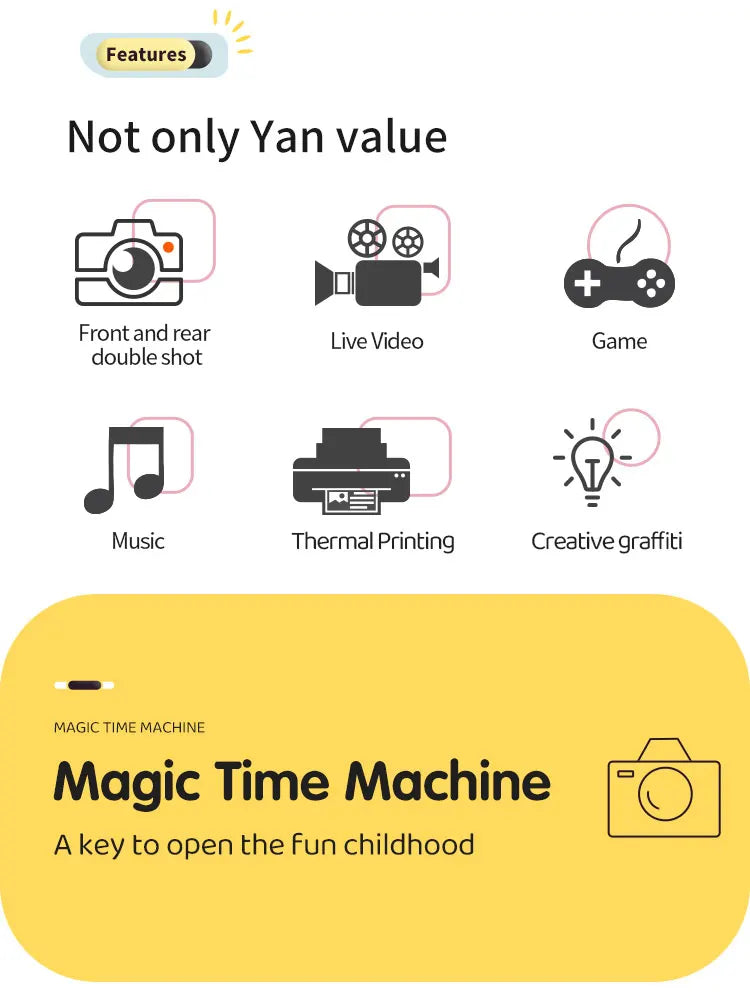 Kinderkamera Sofortdruck 1080P Mini HD Spielzeug