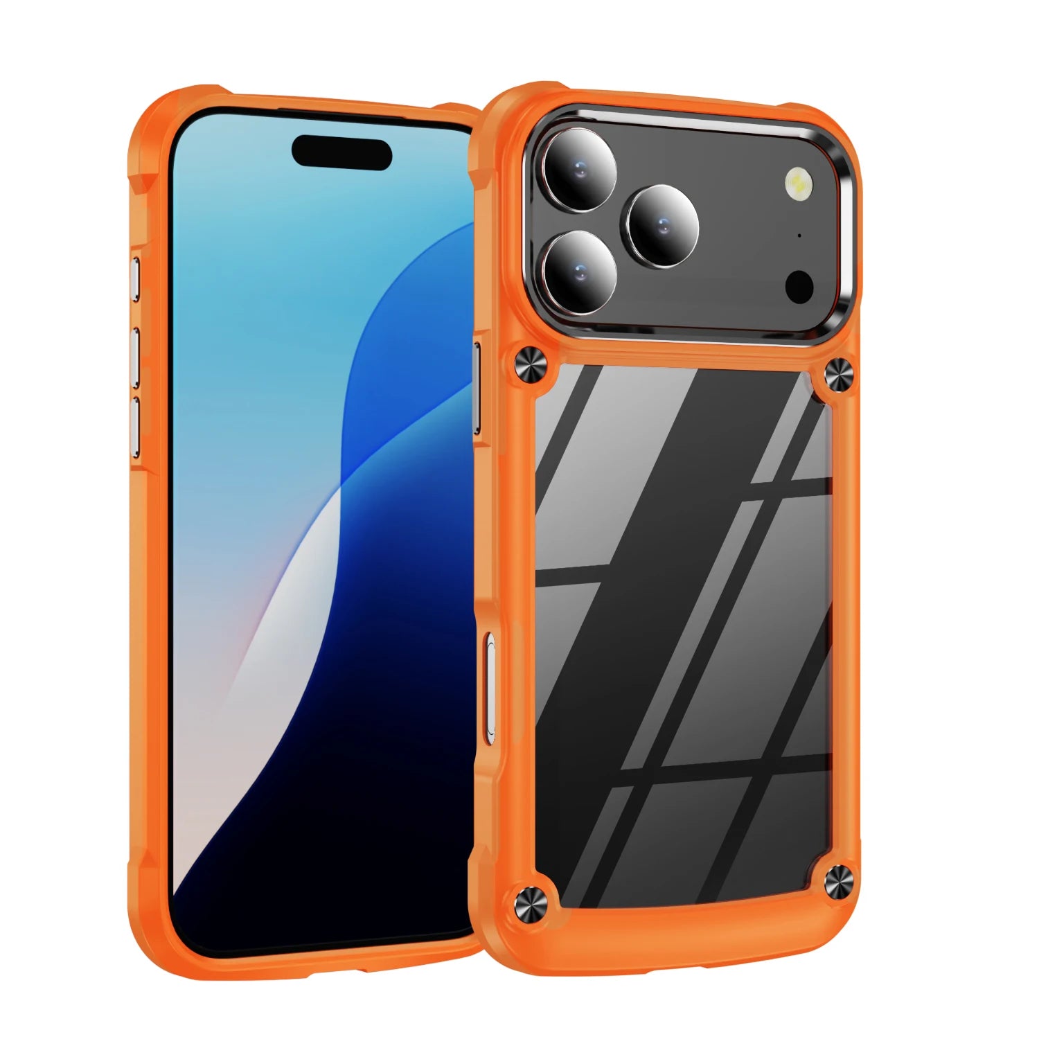 Transparente Militär-Hülle für iPhone 17 mit Metallrahmen