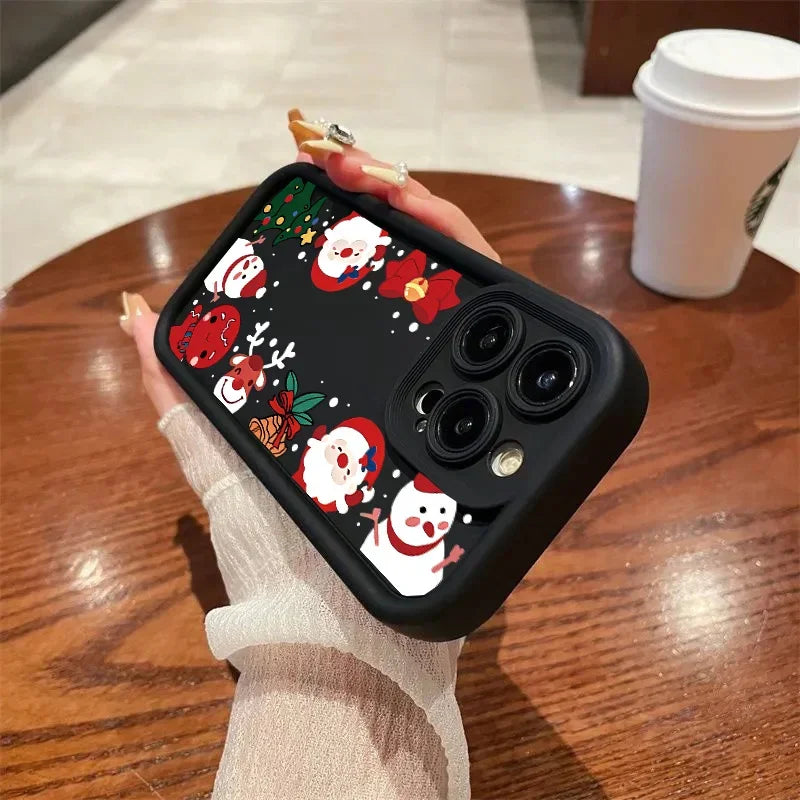 Pixel 9 8 Huelle Weihnachten Cartoon Silikon Transparent Case