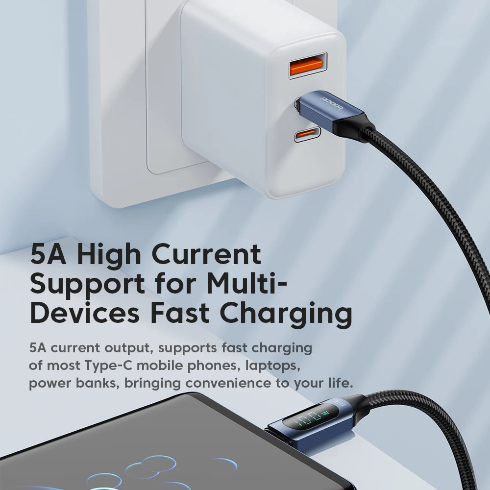 Toocki 100W USB-C PD Schnellladekabel