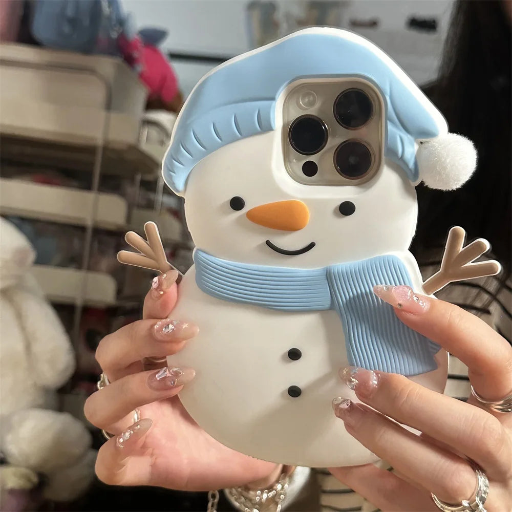 3D Schneemann Silikonhülle für iPhone 16