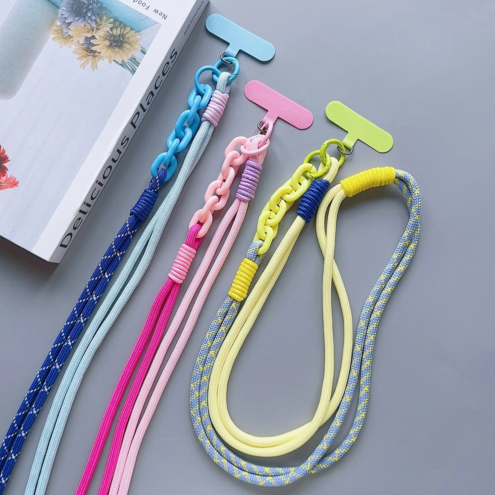 Verstellbares Leder-Handy-Lanyard mit Perlen