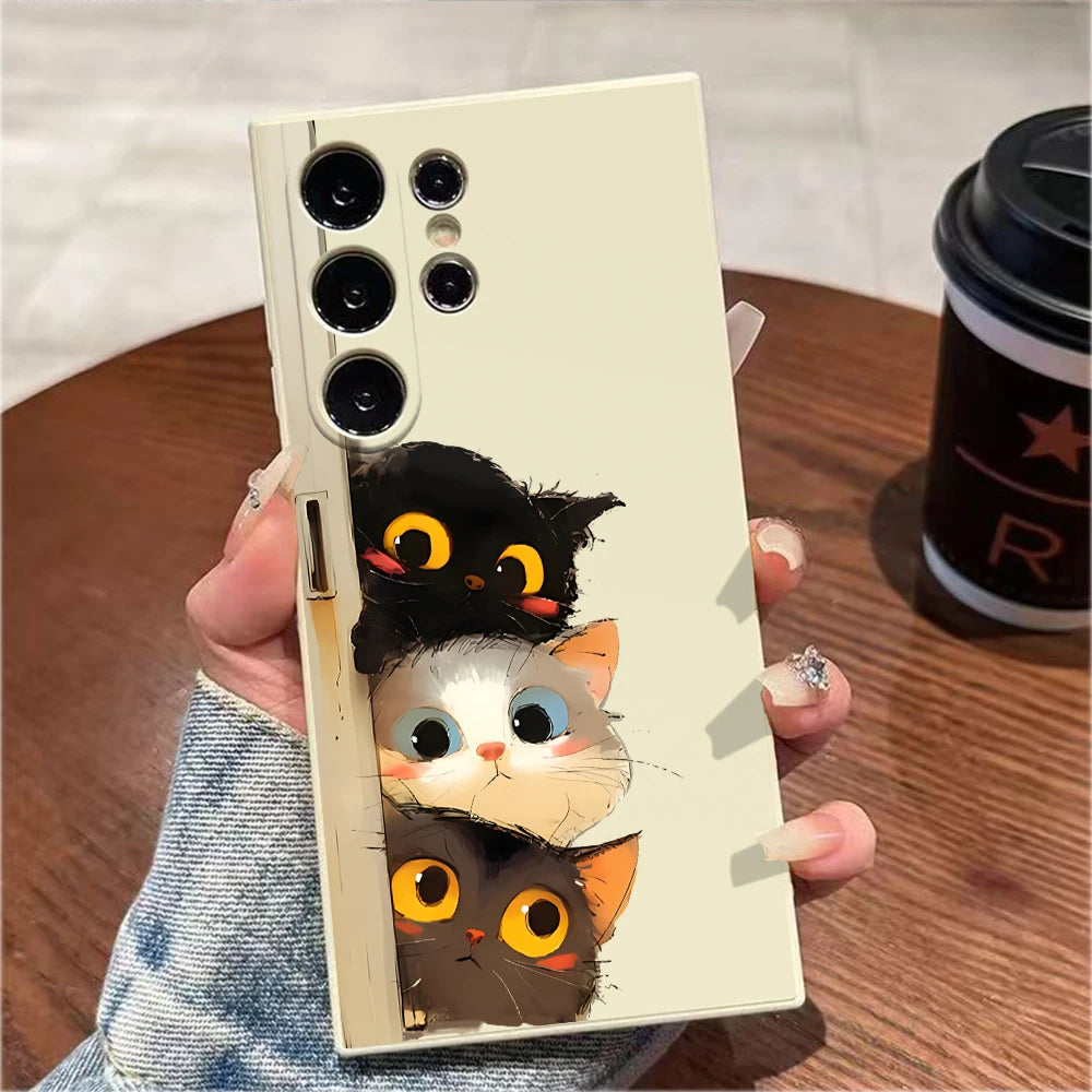 Süße Katzenhülle für Samsung Galaxy Modelle