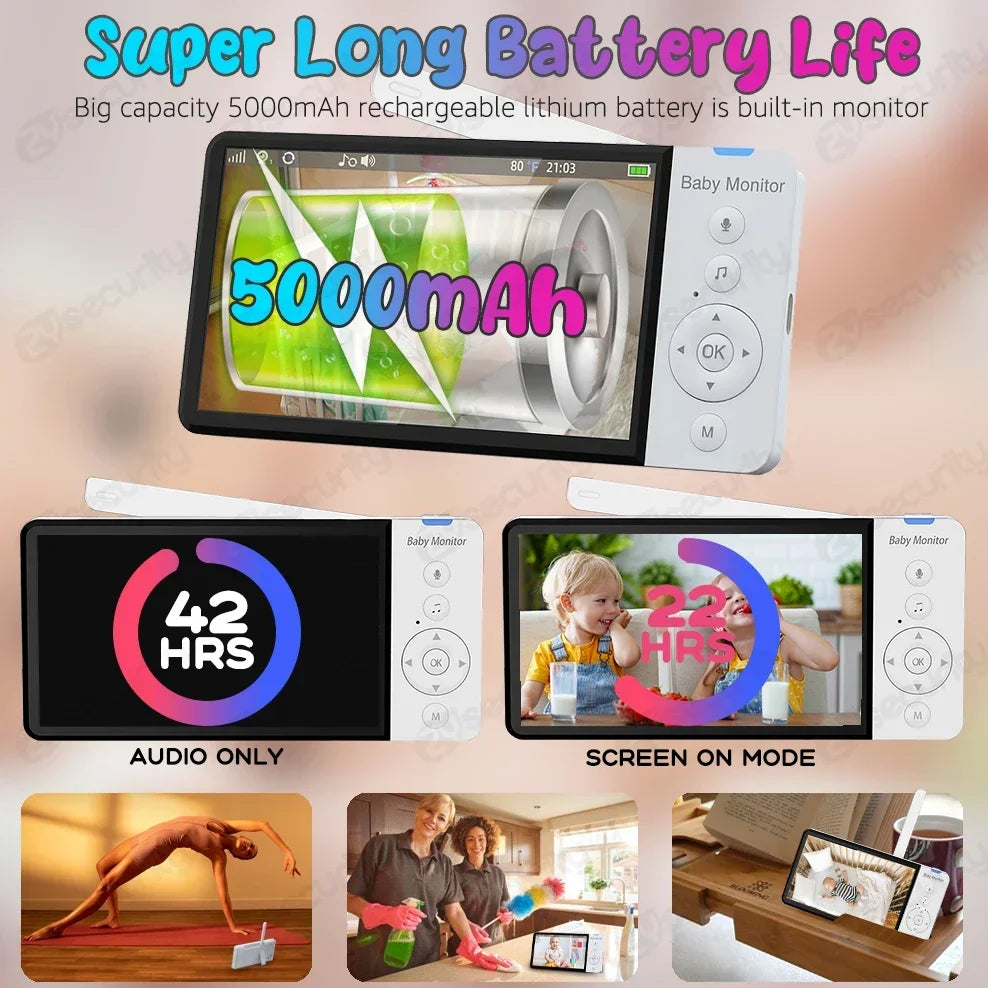 5 Zoll Baby Monitor mit PTZ Kamera und Nachtsicht