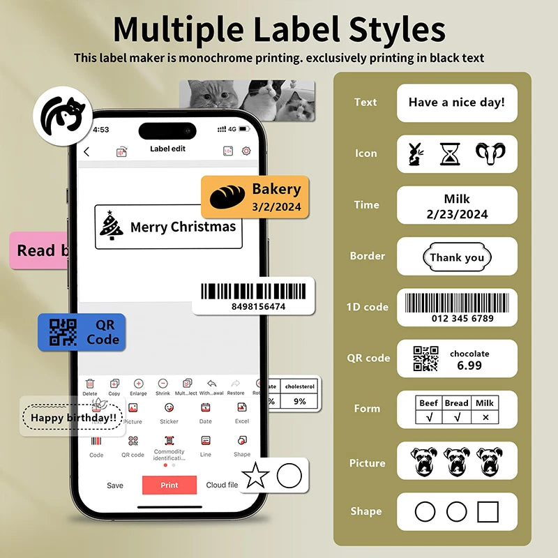 Marklife P15 Mini Bluetooth Etikettendrucker tragbar