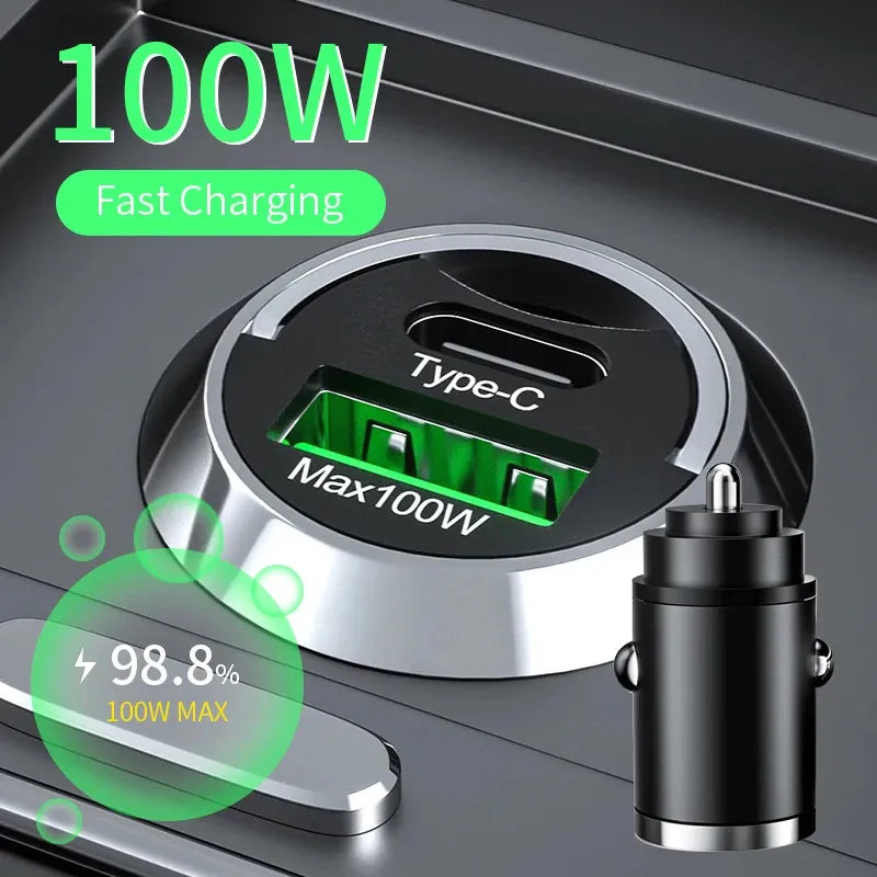100W USB-C Autoladegerät Schnellladung Adapter