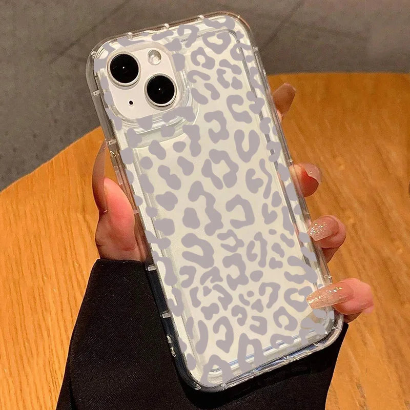 Graue Leopardenmuster Handyhülle für Samsung Galaxy