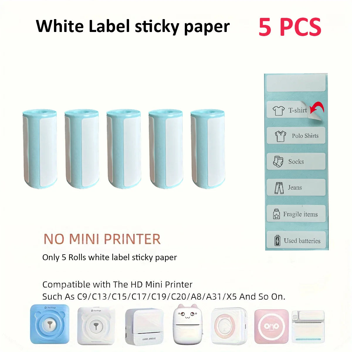 Tragbarer Mini-Thermodrucker Bluetooth ohne Tinte