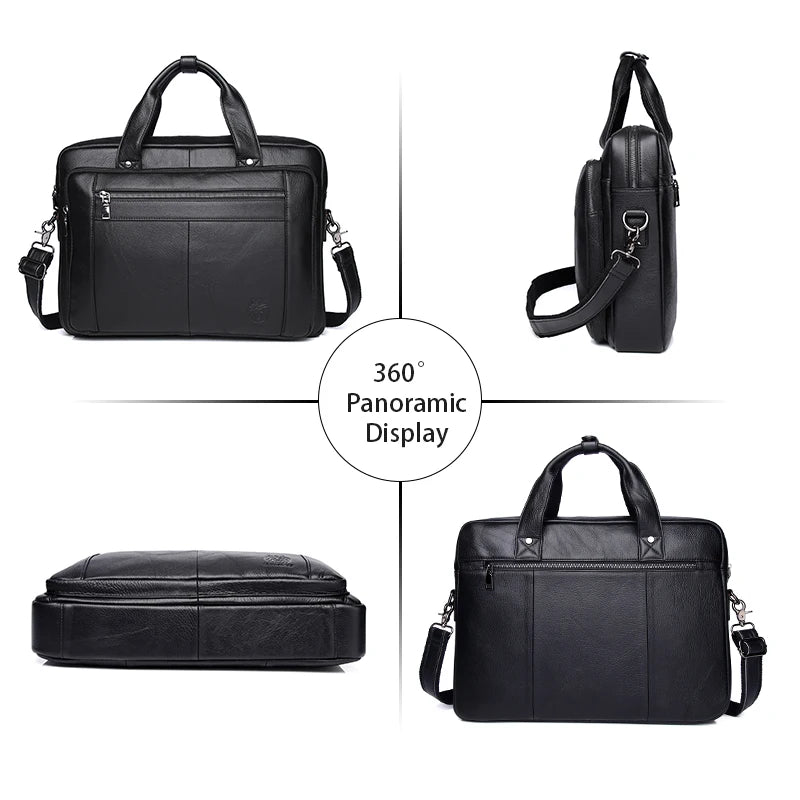 SCHLATUM Leder Business Aktentasche 16 Zoll