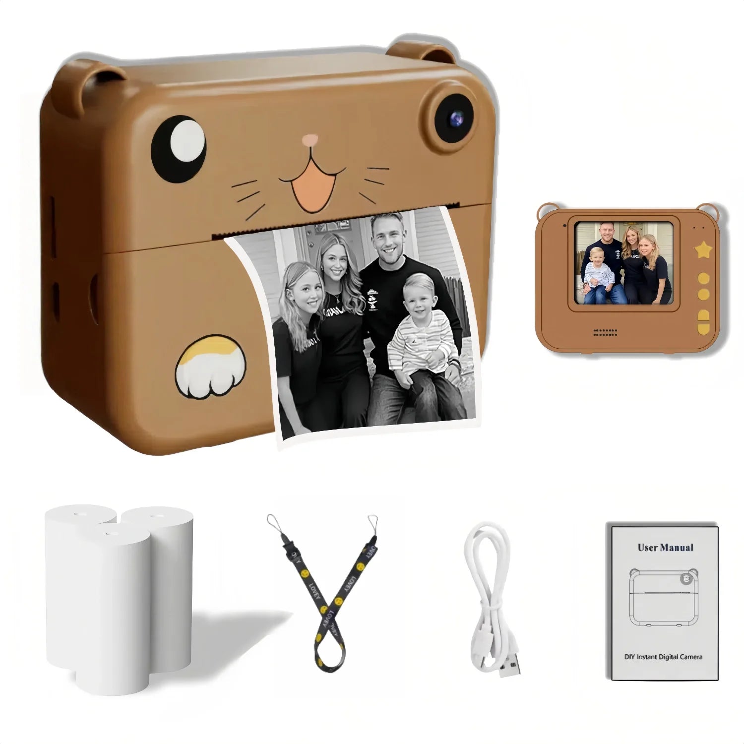 Tragbare Kinderkamera 1080P HD mit Sofortdruck