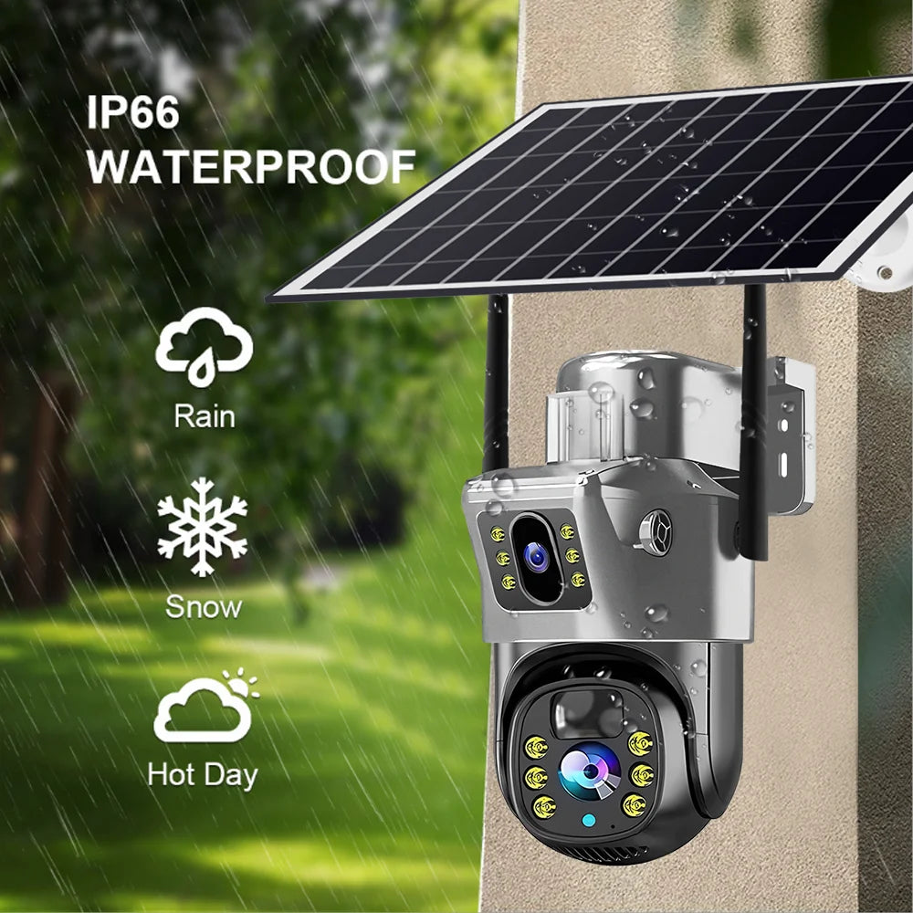 WLAN Dual-Linsen Kamera 4G Solar Nachtsicht Outdoor