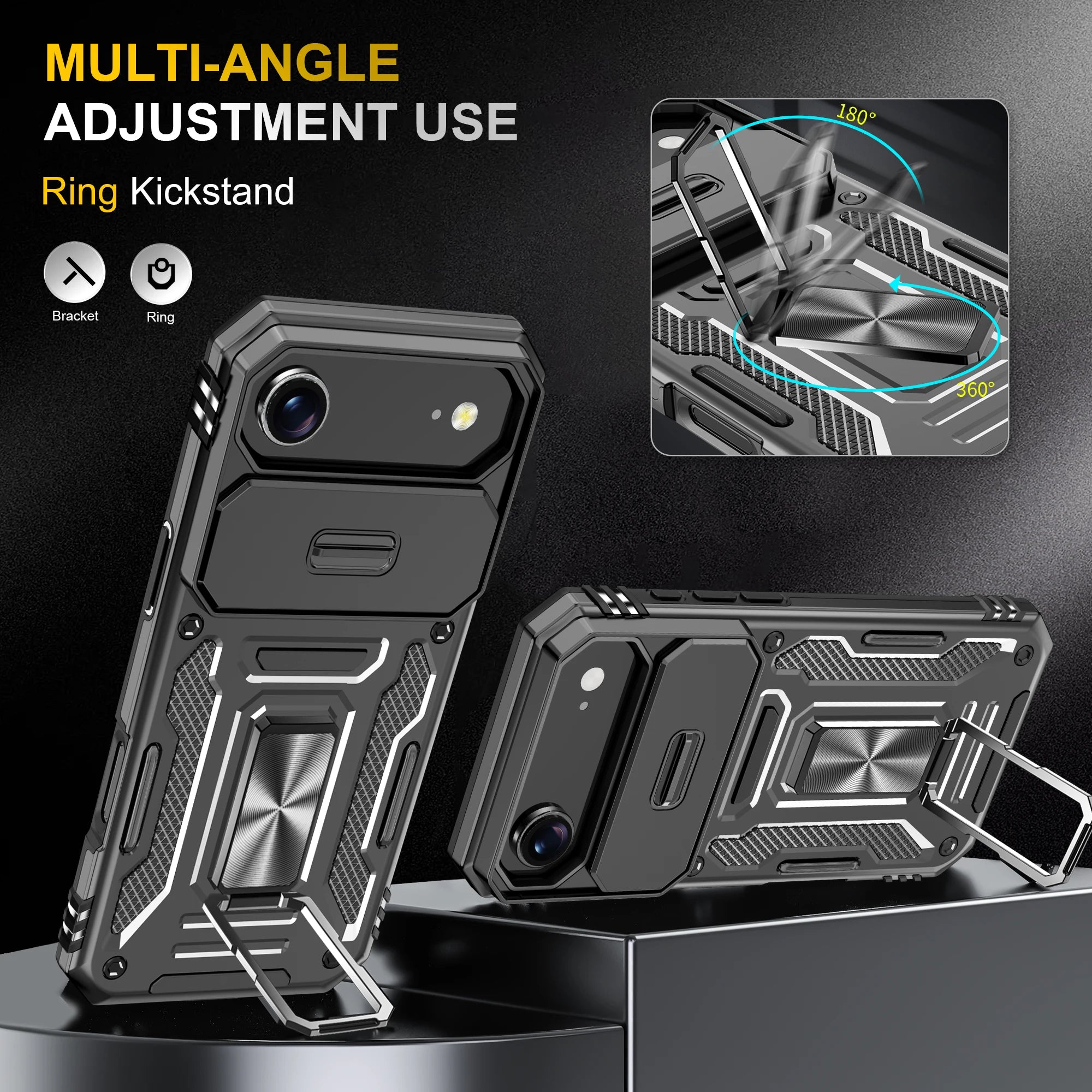 Hülle für iPhone 17 mit Ständer Ring – robust & praktisch