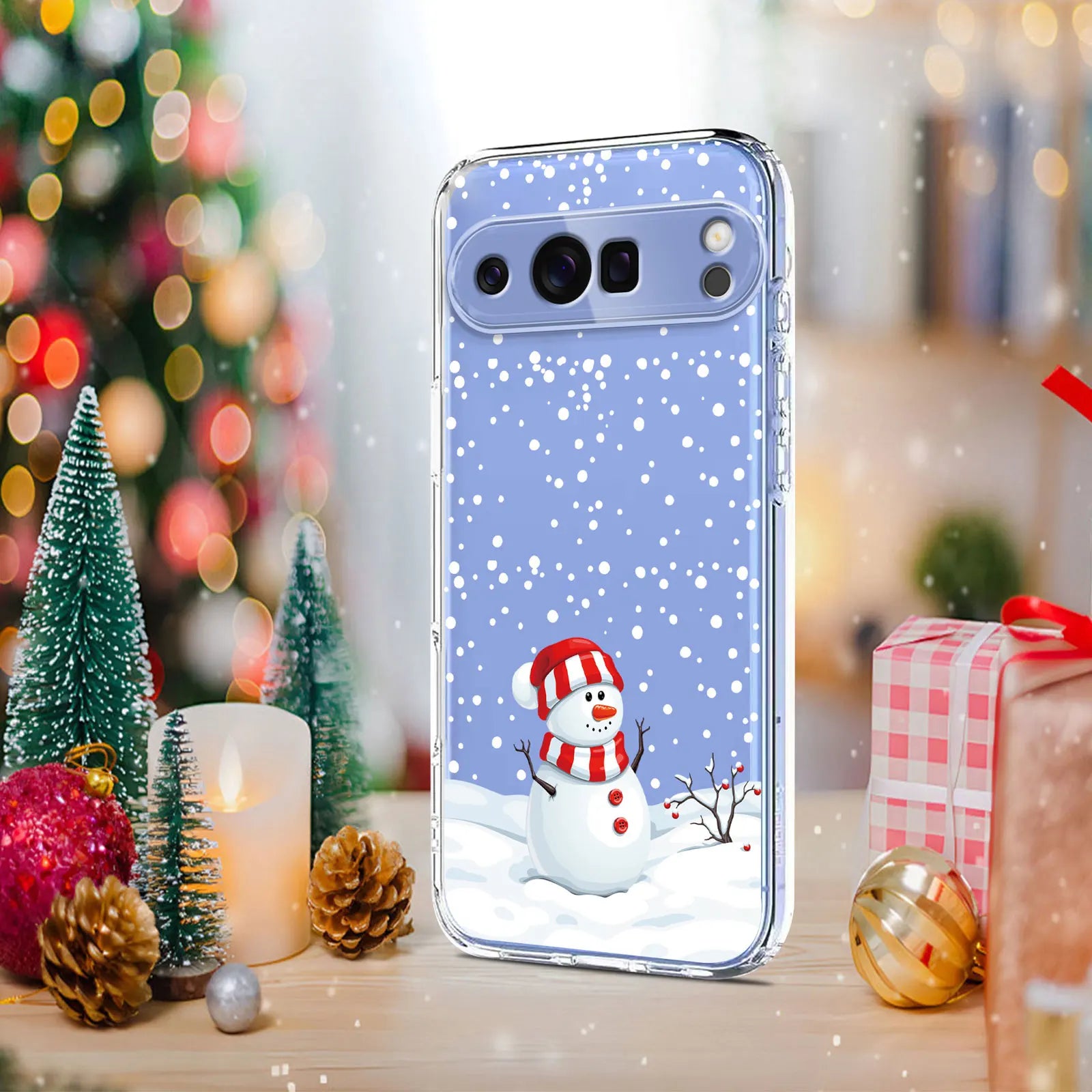 Weihnachtshülle mit Rentier und Schneemann für Google Pixel 10 9 8