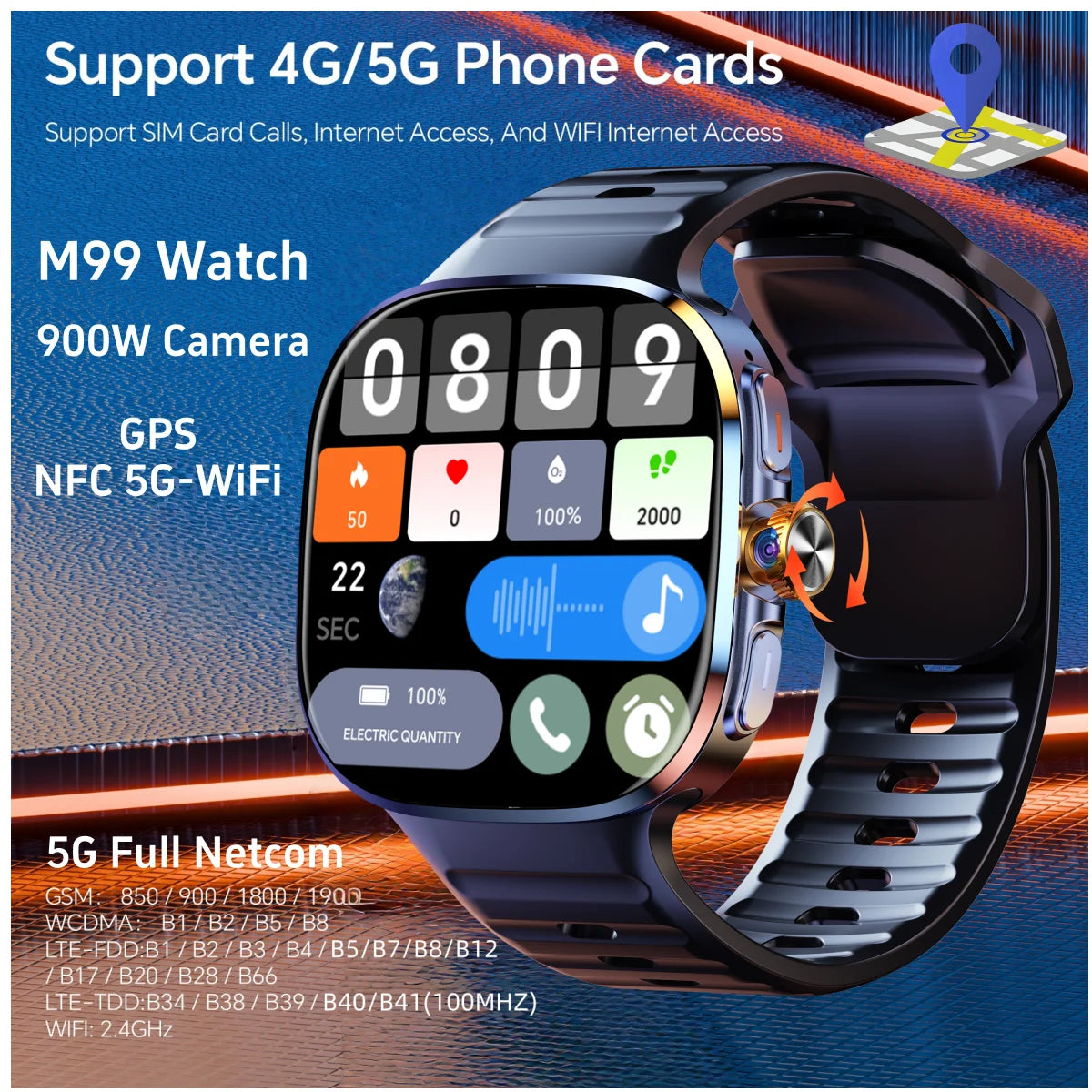 5G Smartwatch mit Drehkamera & 2,4" AMOLED Display