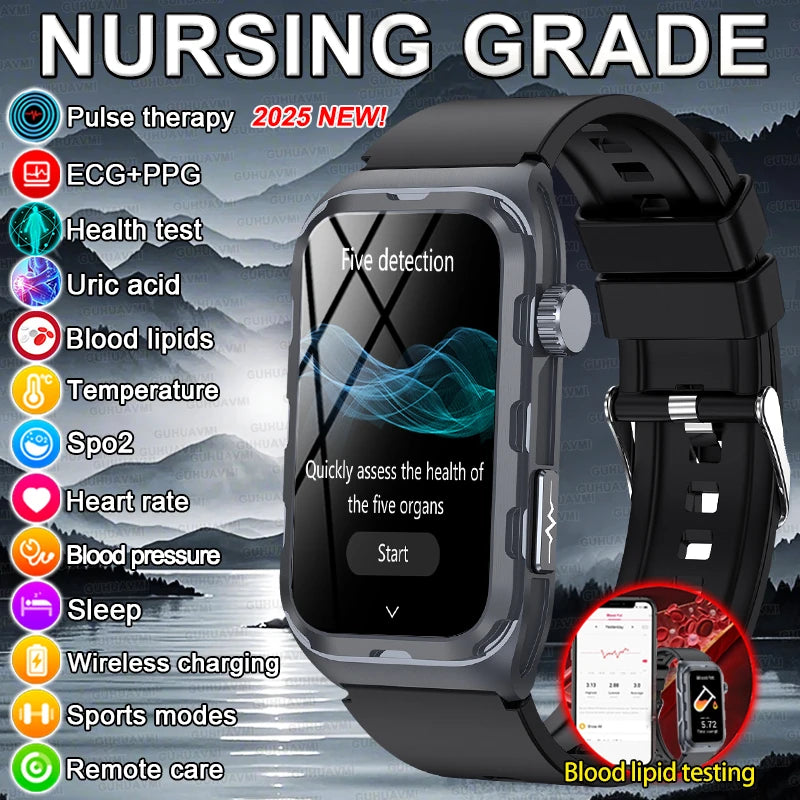 2025 Pflege Smartwatch mit EKG PPG Blutwerte