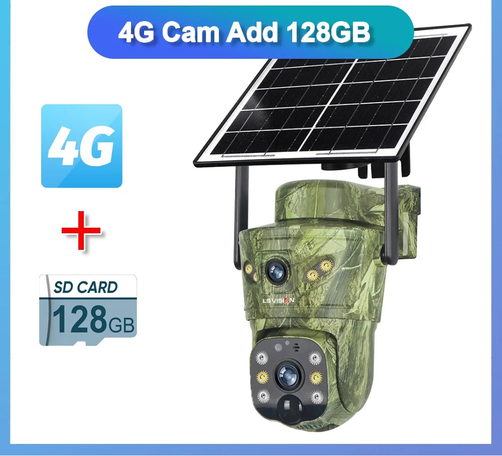 8MP 4G Solar Überwachungskamera mit Dual Bildschirmen