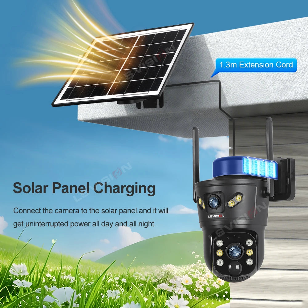 4G Solar Outdoor Kamera 8MP Dual-Linse PIR Nachtsicht