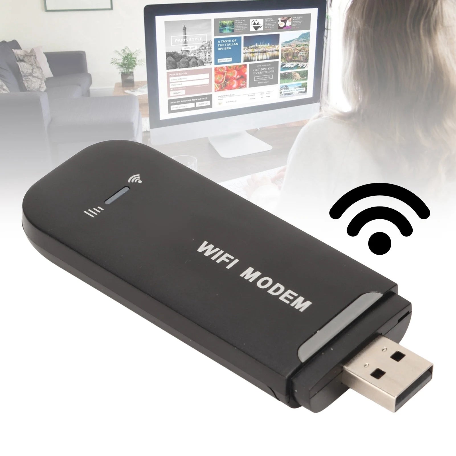 4G WLAN Router Schwarz, 10 Nutzer, USB