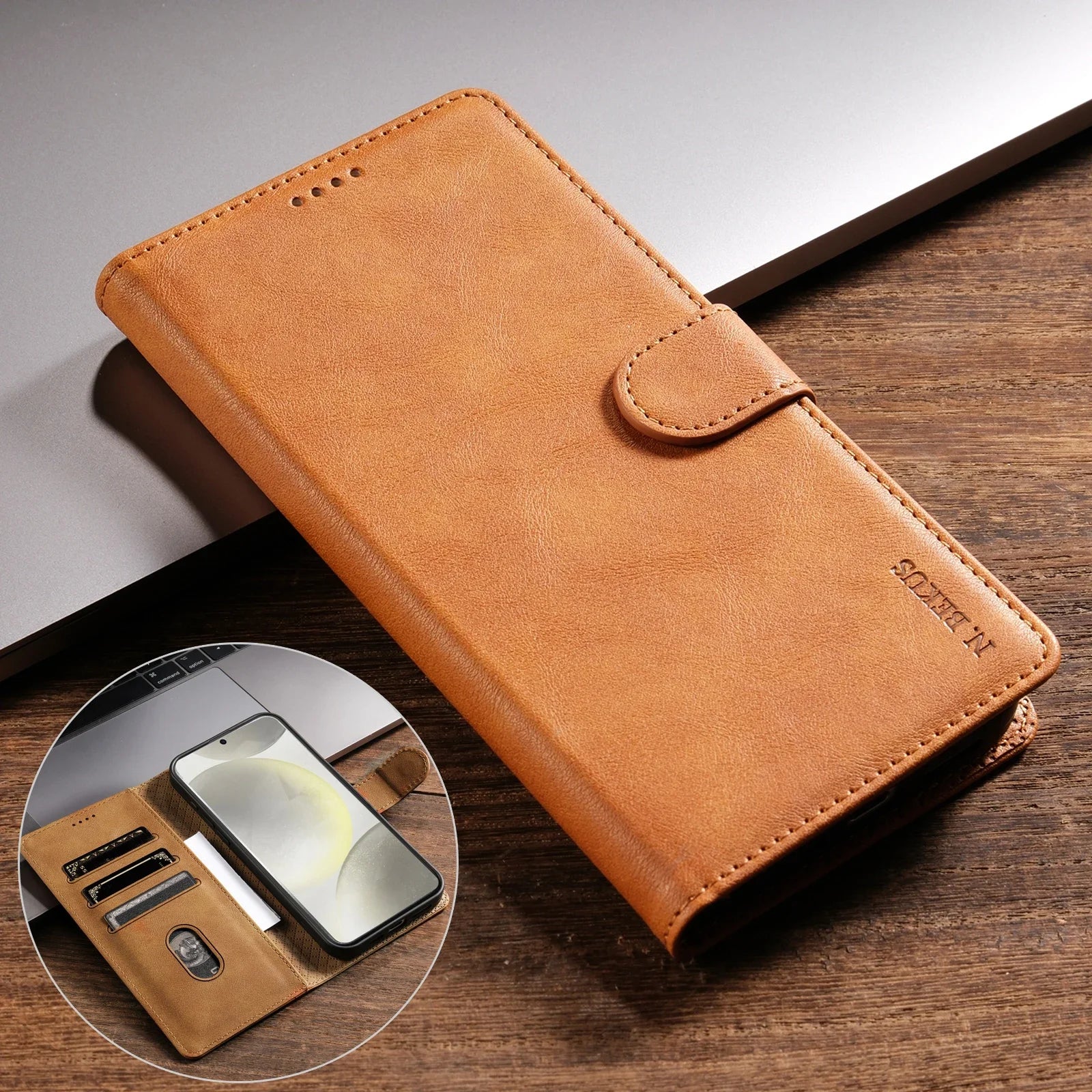 Leder Flip Hülle für Samsung Galaxy