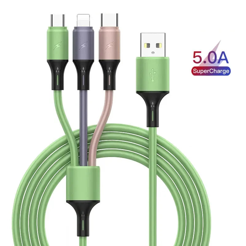 3-in-1 Ladekabel Typ C Micro iPhone Macarone