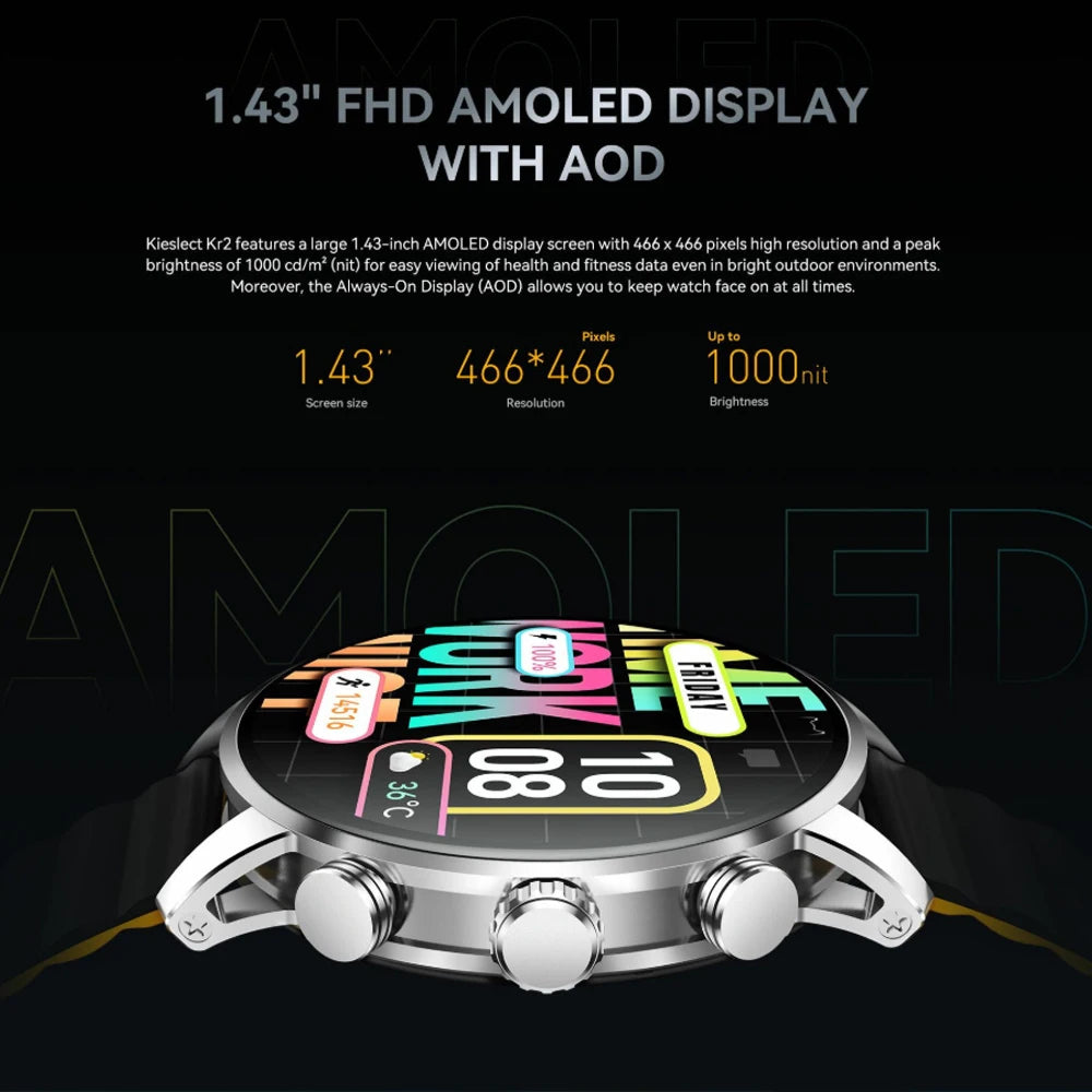 Smartwatch mit AMOLED Display & Anruffunktion 2025