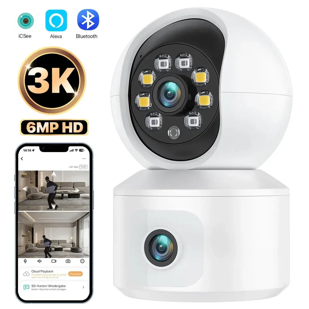 6MP Dual-Linse WLAN Kamera mit Auto-Tracking