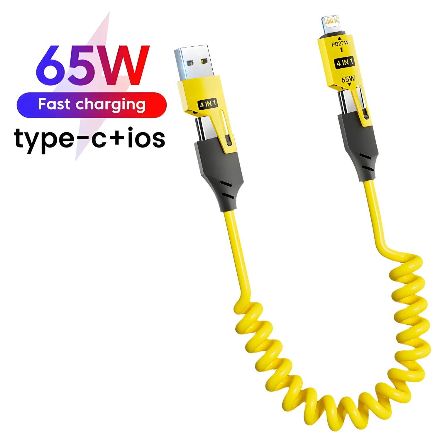 USB-C 4-in-1 65W Schnellladekabel Zink