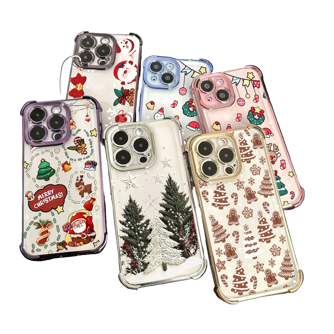 Pixel 10 9 8 Christmas Silicone Bumper Case with Elk and Snowman Design