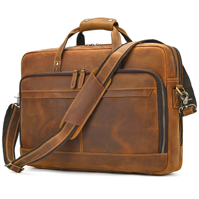 Crazy Horse Leder Aktentasche 16 Zoll
