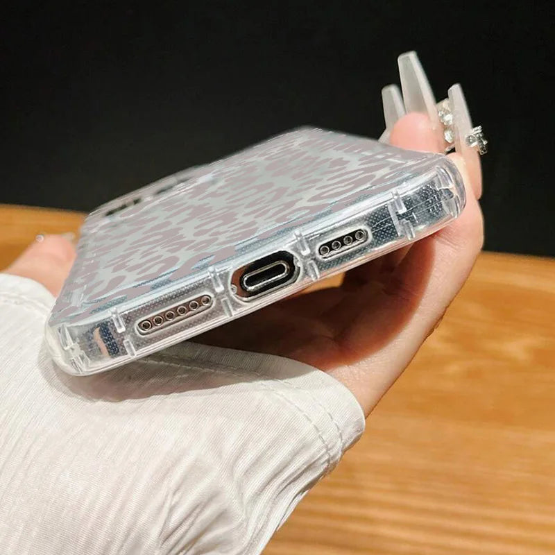 Graue Leopardenmuster Handyhülle für Samsung Galaxy