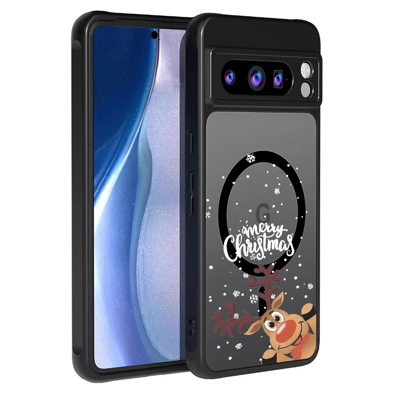 Weihnachtliche Rentier-Handyhülle mit Magnet für Google Pixel 10, 9 und 8