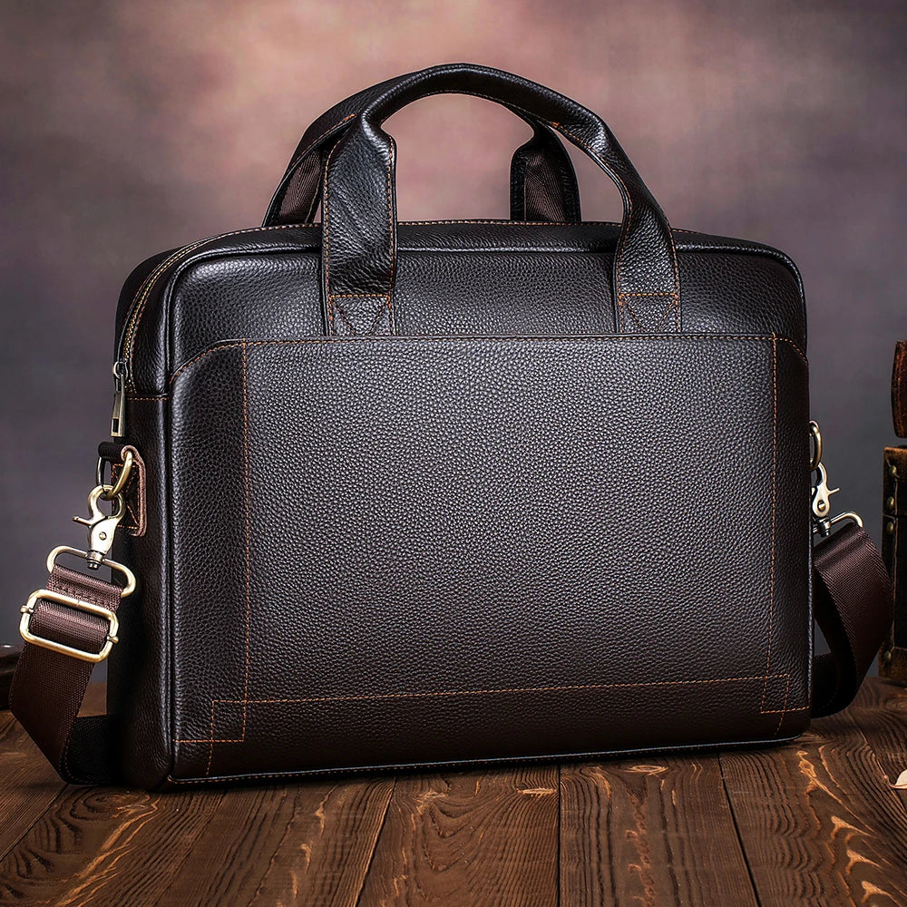 Herren Leder Aktentasche Kreuzdesign