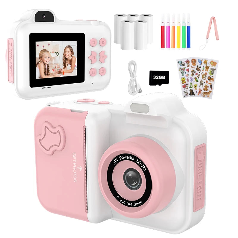 Sofortdruckkamera Kinder Mini HD Video Fotodruck Spielzeug