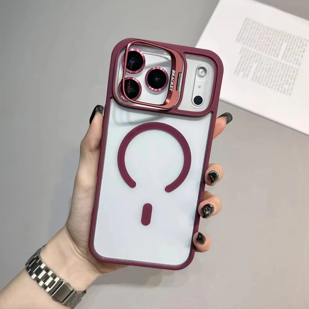 Transparente Magsafe Hülle für iPhone 17 mit Halter