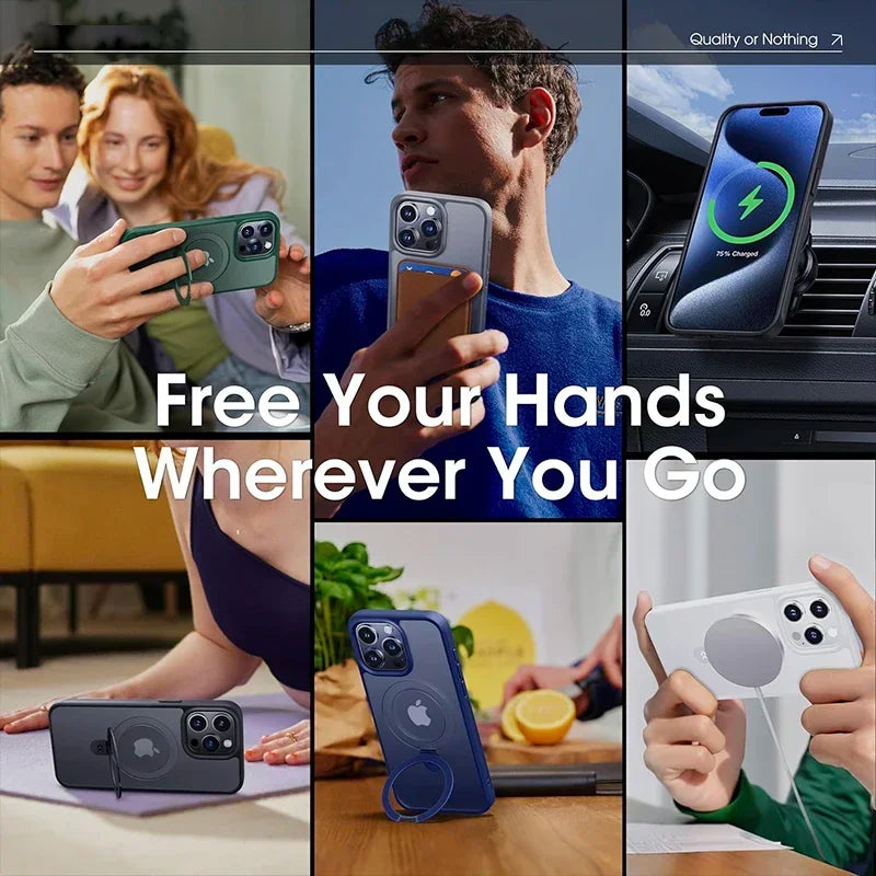 Magnethülle mit Ring für iPhone 12–16
