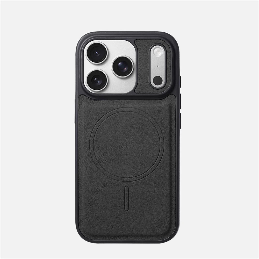 Magnetische Leder iPhone Hülle im Business Design – Stoßfest, Magsafe kompatibel & Kabelloses Laden