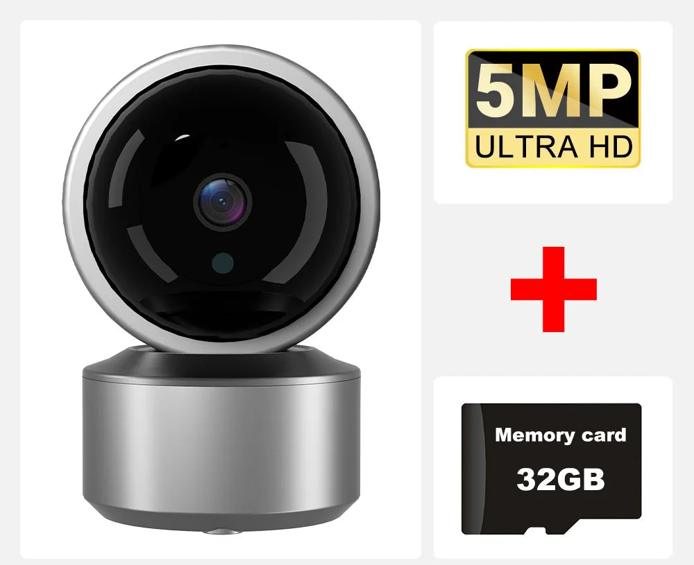 360° PTZ 5MP WiFi Überwachungskamera mit Nachtsicht