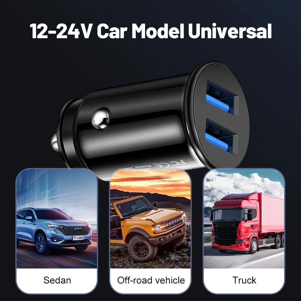 3,1 A Mini 2-Port USB Autoladegerät Typ C PD