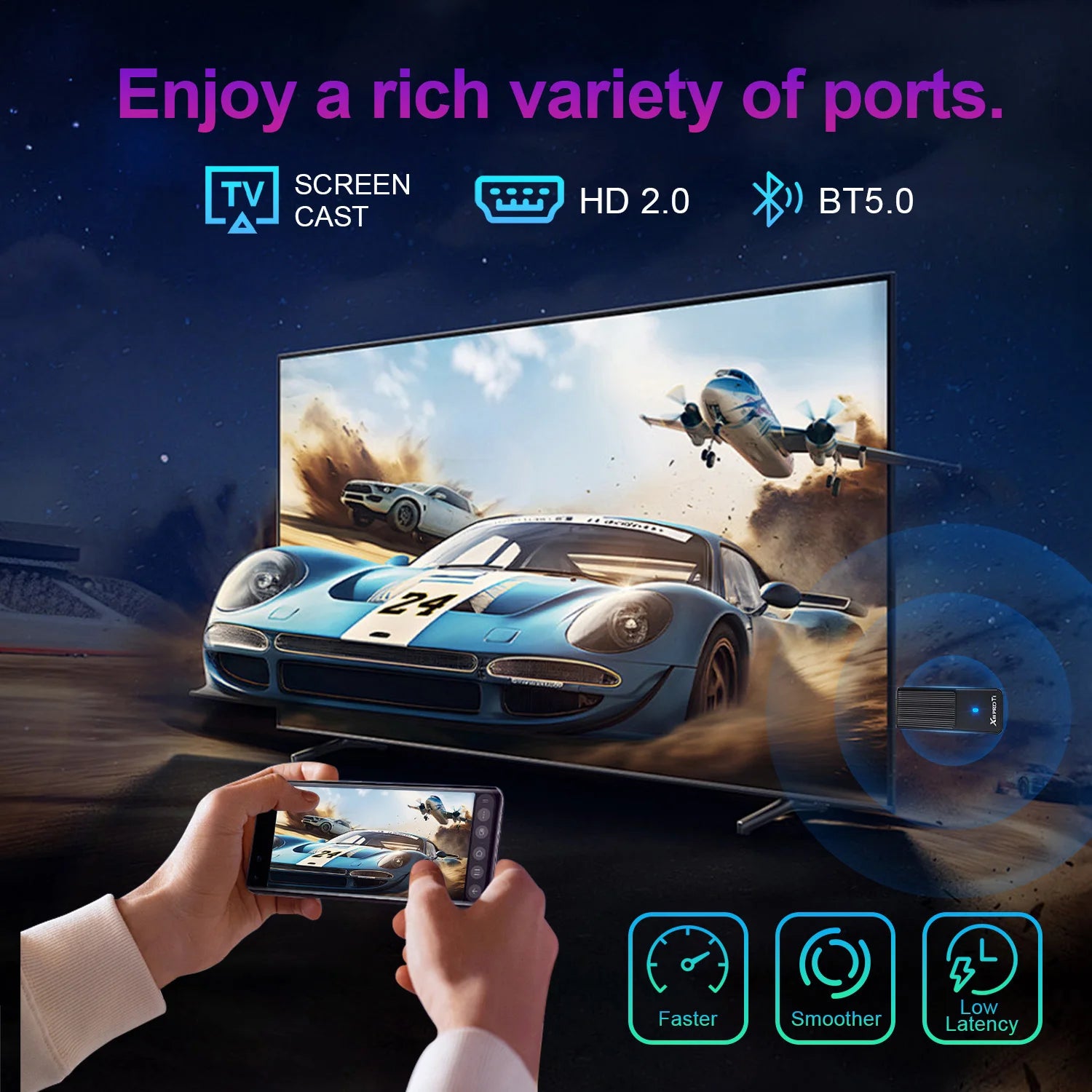 4K Android 14 TV-Stick mit WiFi 6 Streaming