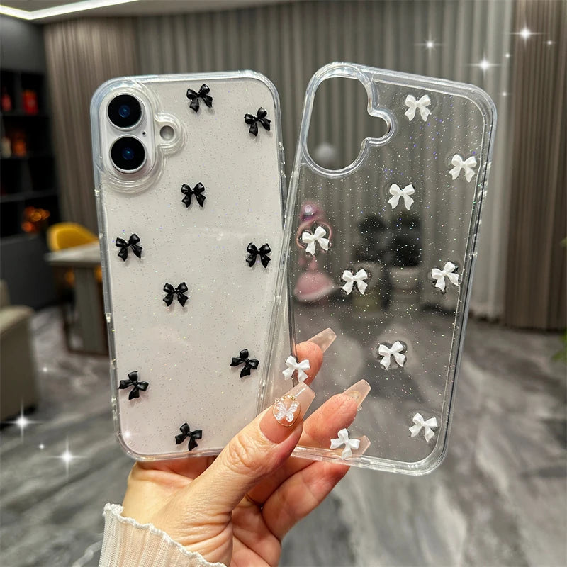 3D Schleifen Glitzer Hülle iPhone 11-16