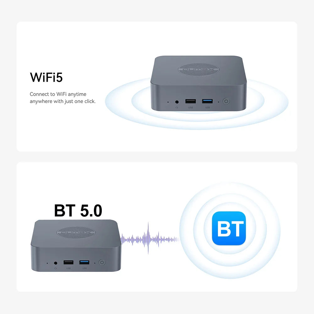 Leiser Mini-PC N100 mit 16GB RAM & 500GB SSD