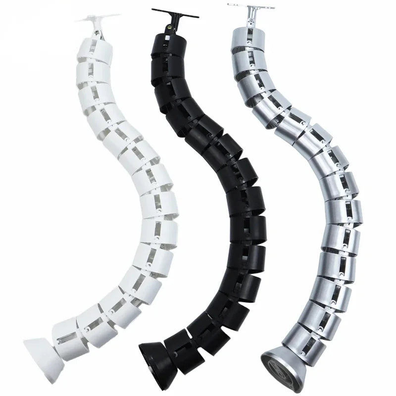 Schwarzes verstellbares Kabelmanagement für Stehpulte